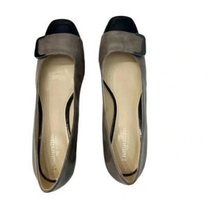 Naturalizer N5 Comfort Xavier Black Buckle Top Block Heel Shoes Size 8 1/2 GUC